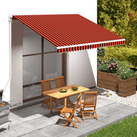 vidaXL Awning Top Sunshade Canvas Orange and Brown 400x300 cm