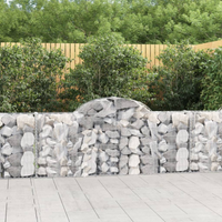 vidaXL Arched Gabion Baskets 50 pcs 200x30x80/100 cm Galvanised Iron