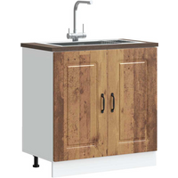 vidaXL Sink Base Cabinet Kalmar Old Wood 80x46x81.5 cm Engineered Wood
