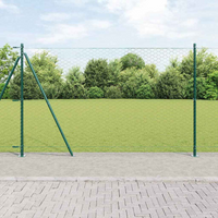 vidaXL Fence Post Green 50 x 1.4 m (50 mm mesh) Steel and PVC