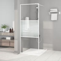 vidaXL Walk-in Shower Wall White 80x195 cm Clear ESG Glass