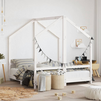vidaXL Kids Bed Frame White 2x(70x140) cm Solid Wood Pine