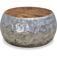 vidaXL Coffee Table Aluminium Teak 60x60x30 cm