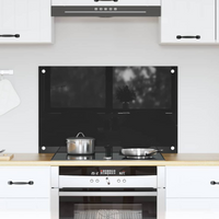vidaXL Kitchen Backsplash Black 80 x 50 cm Tempered Glass