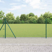vidaXL Fence Post Green 25 x 0.8 m (40 x 40 mm mesh) Steel and PVC