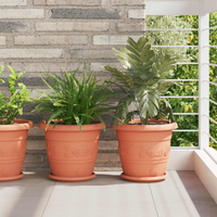 vidaXL Plant Pots 6 pcs Brick Red Ø 30 x 25 cm Plastic
