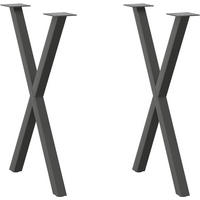 vidaXL Dining Table Legs X-Shaped 2 pcs Anthracite 50x(72-73) cm Steel