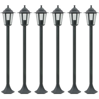 vidaXL Garden Post Lights 6 pcs E27 110 cm Aluminium Dark Green