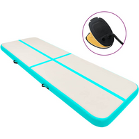 vidaXL Inflatable Gymnastics Mat with Pump 500x100x20 cm PVC Green