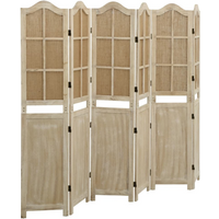 vidaXL 6-Panel Room Divider Brown 214x165 cm Fabric