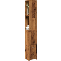 vidaXL Bathroom Cabinet Old Wood 25x25x170 cm Engineered Wood