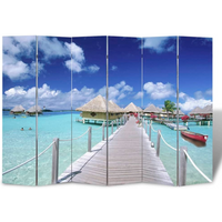 vidaXL Folding Room Divider 217x170 cm Beach