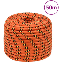 vidaXL Boat Rope Orange 14 mm 50 m Polypropylene