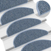 vidaXL Stair Mats Self-adhesive Sisal-Look 15 pcs 56x17x3 cm Blue