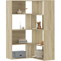 vidaXL Corner Bookcase 4-Tier Sonoma Oak 85x85x140 cm Engineered Wood