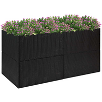 vidaXL Garden Planter Black 157x80x80 cm Poly Rattan