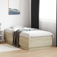 vidaXL Bed Frame with LED without Mattress Sonoma Oak 90x200 cm