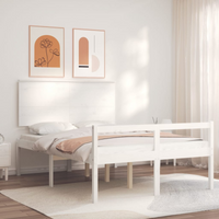 vidaXL Senior Bed without Mattress White 120x200 cm Solid Wood