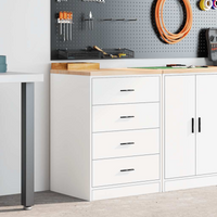 vidaXL Garage Storage Cabinet White 60x51x85 cm Solid Wood Pine