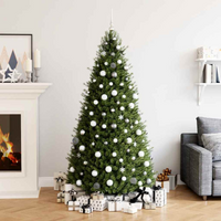 vidaXL 111 Piece Christmas Bauble Set White and Grey Polystyrene