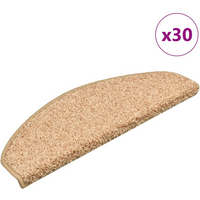 vidaXL Stair Mats 30 pcs 65x21x4 cm Gold Half Round Large