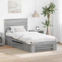 vidaXL Bed Frame Grey Sonoma 80 x 200 cm Engineered Wood