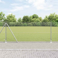 vidaXL Fence Post Silver 25 x 0.8 m (19 x 19 mm mesh) Steel
