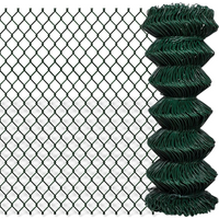 vidaXL Chain Link Fence Steel 1x25 m Green