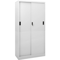 vidaXL Office Cabinet with Sliding Door Light Grey 90x40x180 cm Steel