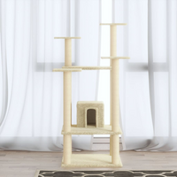 vidaXL Cat Tree with Sisal Scratching Posts Cream 110 cm