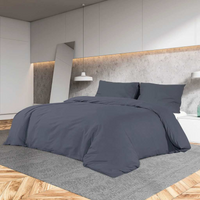 vidaXL Duvet Cover Set Anthracite 200x200 cm Light-weight Microfiber