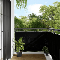 vidaXL Balcony Screen Black 90x700 cm 100% Polyester Oxford