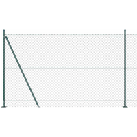 vidaXL Fence Post Green 10 x 1.6 m (40 x 40 mm mesh) Steel and PVC