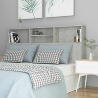 vidaXL Headboard Cabinet Concrete Grey 160x19x103.5 cm