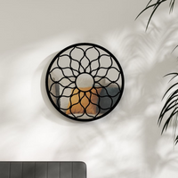 vidaXL Mirror Black 40x3 cm Iron Round for Indoor Use