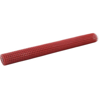 vidaXL Chicken Wire Fence Steel with PVC Coating 10x1.5 m Red