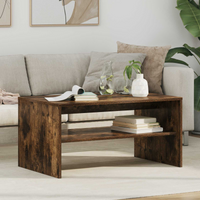 vidaXL Coffee Table Smoked Oak 80 x 50 x 40 cm Engineered Wood
