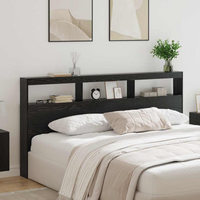 vidaXL Headboard Black Oak 200 x 17 x 102 cm Engineered Wood
