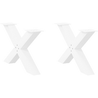vidaXL Coffee Table Legs X-Shaped 2 pcs White 70x(42-43) cm Steel