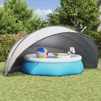 vidaXL Pool Dome Folding Manual Grey and Orange 546 x 516 x 250 cm