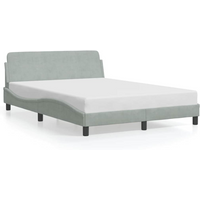 vidaXL Bed Frame "Dover" Light Grey 135x190 cm Double Velvet