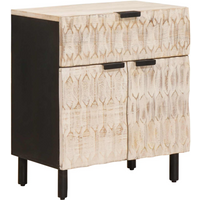 vidaXL Bedside Cabinet White 50 x 33 x 60 cm Solid Mango Wood