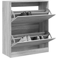 vidaXL Shoe Cabinet Grey Sonoma 80x34x96.5 cm Engineered Wood