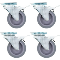 vidaXL Swivel Casters with Double Brakes 4 pcs 75 mm