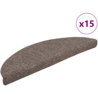 vidaXL Stair Mats Self-adhesive 15 pcs 65x21x4 cm Beige Half Round Large