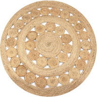 Area Rug Braided Design Jute Round