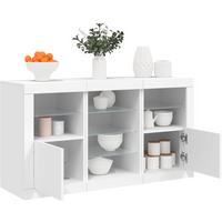 vidaXL Sideboard with LED Lights White 123x37x67 cm