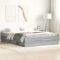 vidaXL Bed Frame without Mattress Grey Sonoma 150x200 cm King Size King Size