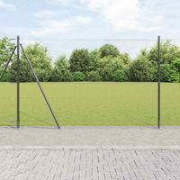 vidaXL Fence Post Grey 10 x 1.6 m (36 mm mesh) Steel and PVC