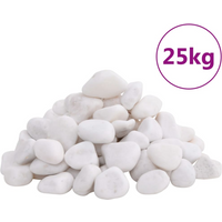 vidaXL Polished Pebbles 25 kg White 2-5 cm